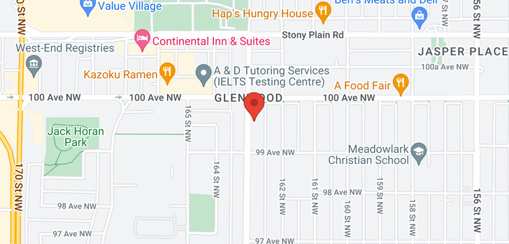 map of 9929 163 ST NW